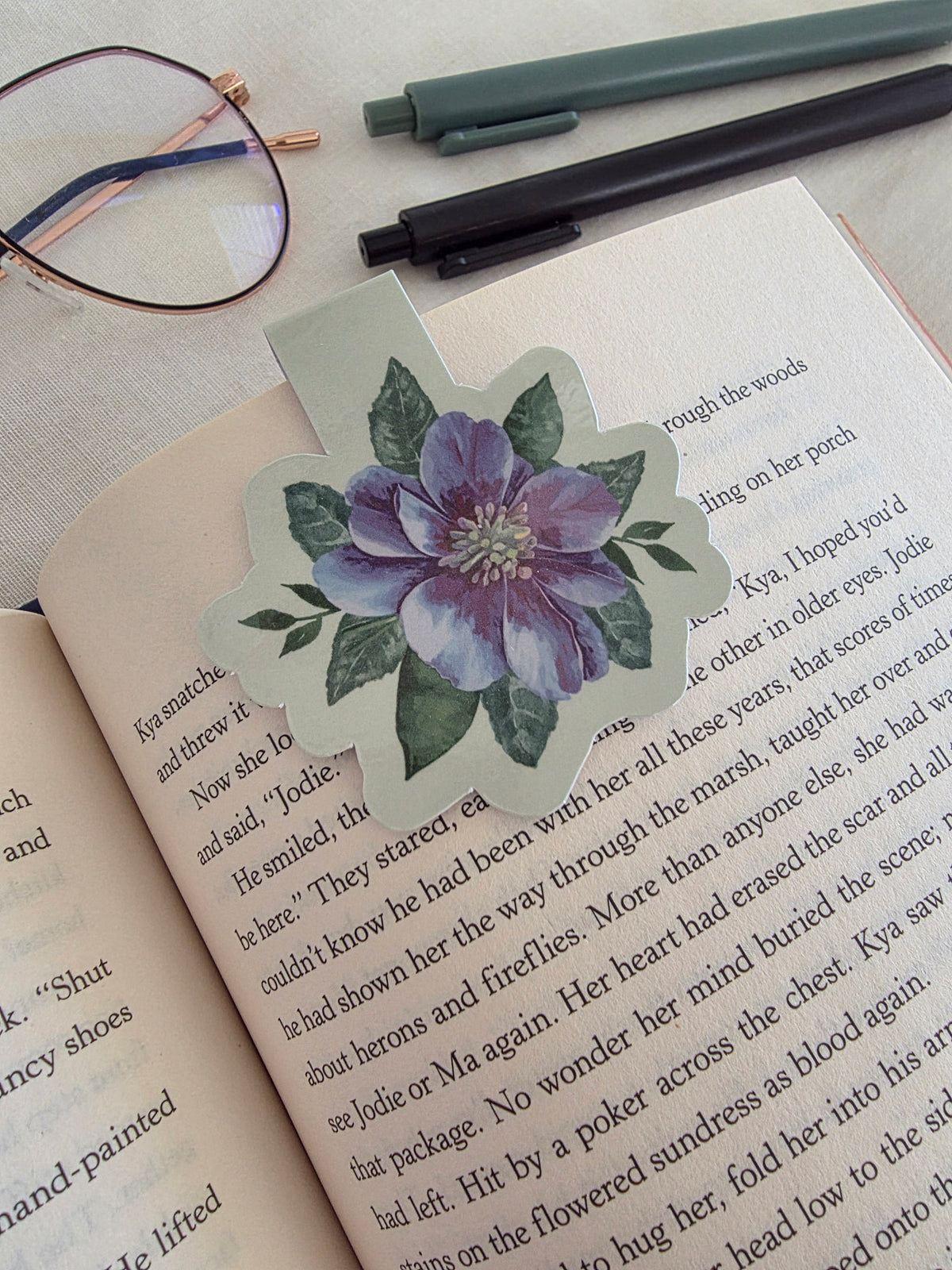 Purple Flower Magnetic Bookmark